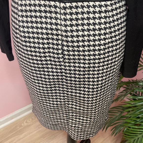 Ralph Lauren Houndstooth Dress Black with Faux Leather belt - Picture 9 of 13